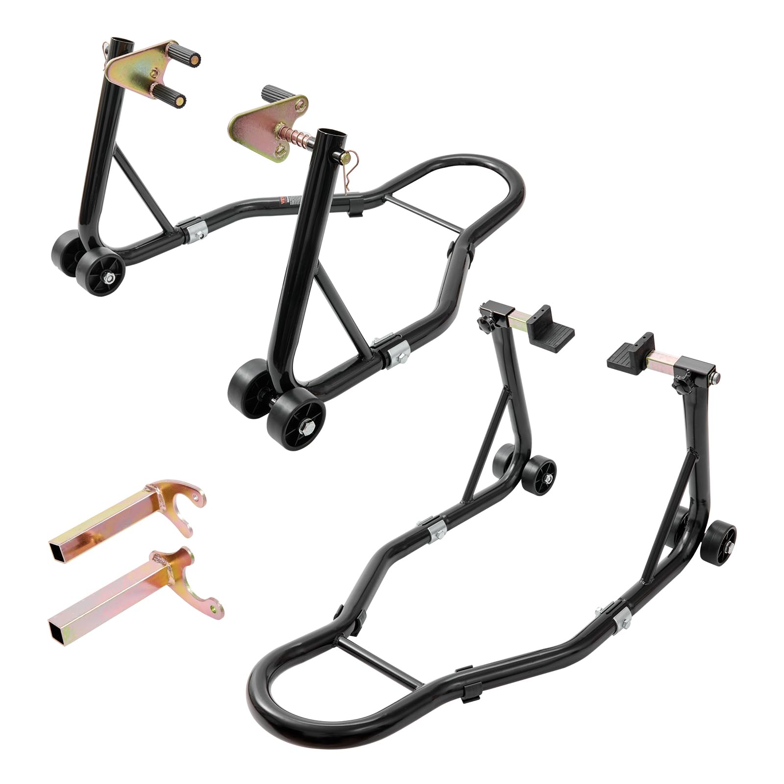 VEVOR Motorrad Montageständer Set Hinterrad U-Typ + L-Typ 0,39 t aus Stahl mit vier Laufrollen