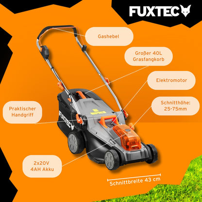 Fuxtec Akku Rasenmäher E2RM43 40V - 43cm Schnittbreite