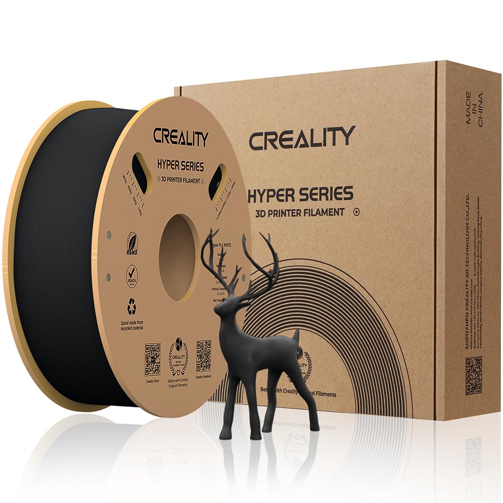 Creality Hyper PLA Filament Schwarz 1kg 1.75mm High-Speed-3D-Druck, schwarze Filamentspule