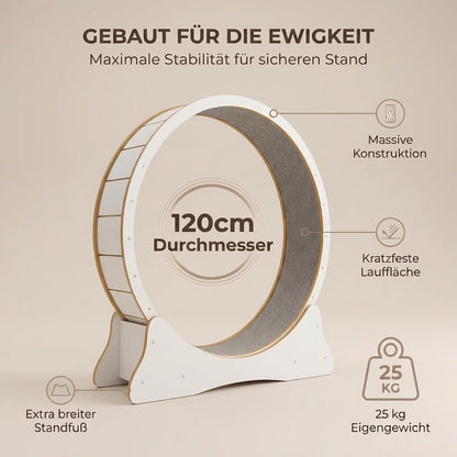 noviclass Katzenlaufrad Baghira XXL 132 cm Weiss für grosse Katzen