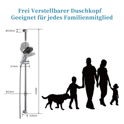 OFFO Duschstangen-Set mit Handbrause 100cm - Chrom