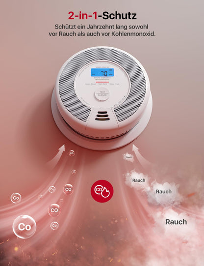 X-Sense SC07-MR Rauch- und Kohlenmonoxid-Melder, vernetzt, 1er-Pack