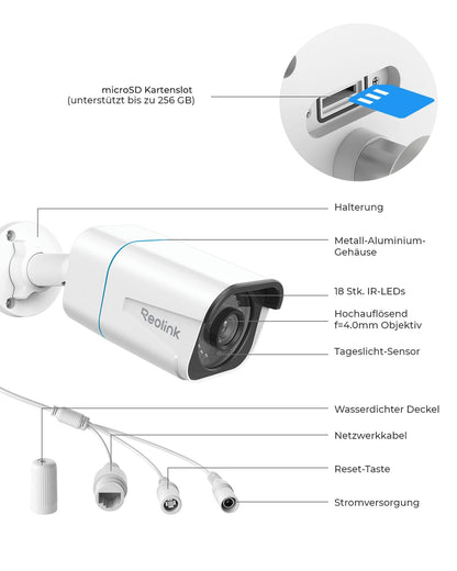Reolink RLC-810A 4K PoE Überwachungskamera Outdoor, 2er-Set