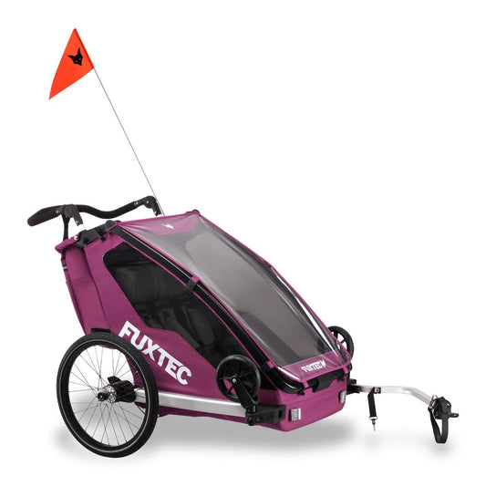 FUXTEC Sportfux Fahrradanhänger 2-Sitzer Purpur FX-FA1