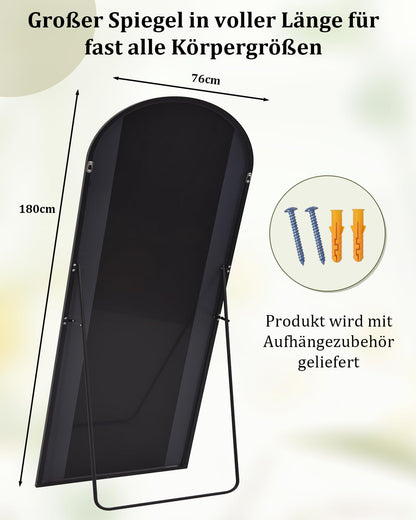 BEAUTYPEAK Bogen Ganzkörperspiegel - 180x76 cm Schwarz