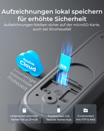Reolink Video Doorbell Battery, kabellose 2K Videotürklingel
