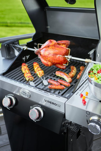 RÖSLE Premium-Drehspiess Grillspiess für VIDERO G2/G3, MAGNUM G3