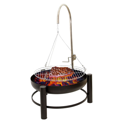 Lemodo Holzkohlegrill - Schwenkgrill mit Kurbel & Feuerschale