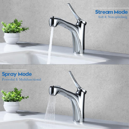 Decaura Waschtischarmatur Bad Einhebelmischer – ausziehbare Brause