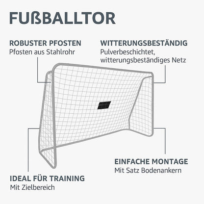 TRIZAND Fussballtor 240x170cm – für Kinder & Erwachsene