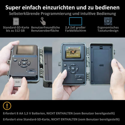 GardePro A3S Wildkamera - 64MP 1296P No Glow Infrarot