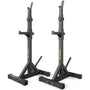 TREX SPORT Squat Rack Krafttraining Hantelständer TX-090S. Schwarzes Stahlgestell mit höhenverstellbaren J-Hooks. Ermöglicht sicheres Langhanteltraining.