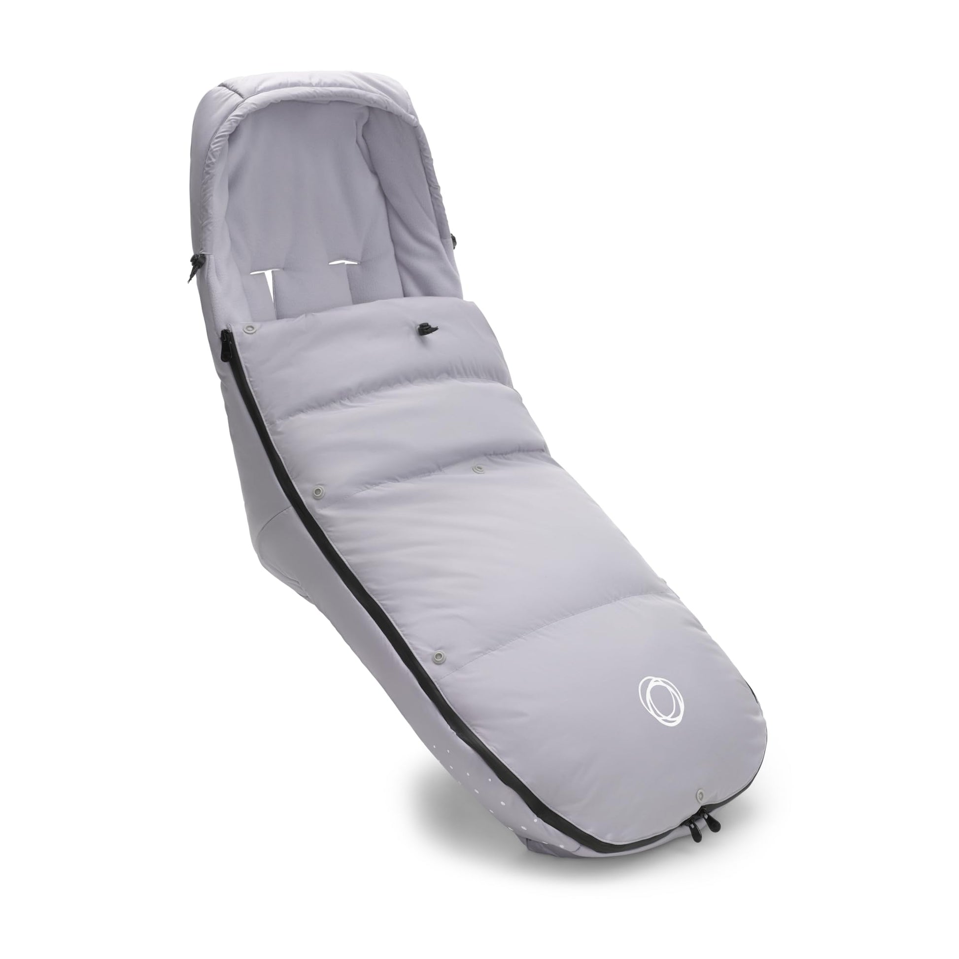 Bugaboo Performance Winter Fussack für Kinderwagen – Misty Grey. Langer, grauer Fussack hält Kinder im Kinderwagen warm.