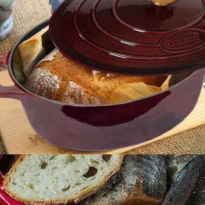 La Cuisine Gusseisen Bräter Schmortopf Oval 33 cm 6.5 L Mattschwarz