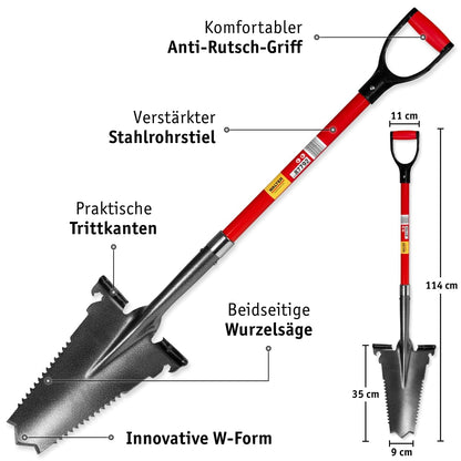 WALTER Spaten-Set 3-teilig, Kombispaten, Drainagespaten, Wurzelspaten