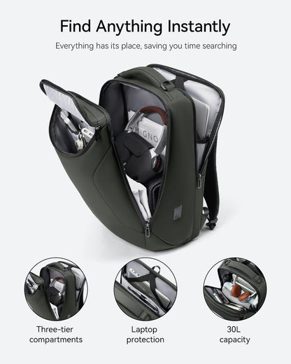 MARK RYDEN Laptop Rucksack 17.3 Zoll, wasserabweisend, USB-Anschluss