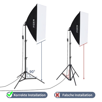 FGen Softbox Set Fotostudio Beleuchtung - 2x 50x70cm