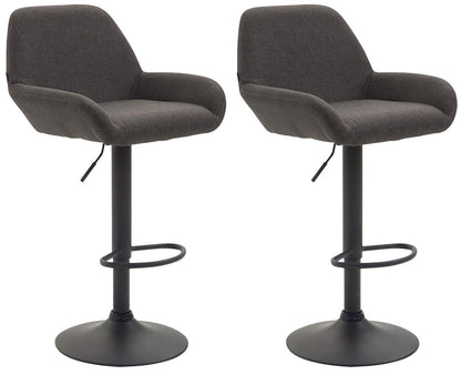 CLP Braga Barhocker 2er Set – Stoffbezug Dunkelgrau