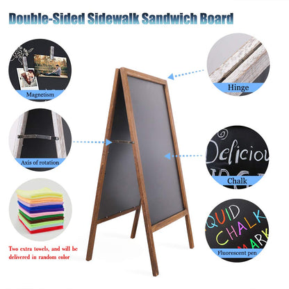 UNHO Kundenstopper Kreidetafel Holz beidseitig 100x50cm - Braun