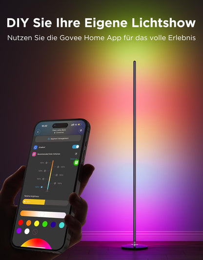 Govee RGBIC LED Stehlampe Smart WLAN Dimmbar – Schwarz