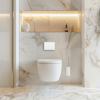 Wunderbad Drückerplatte 2-Mengen für Geberit Sigma/Delta - Weiss Matt