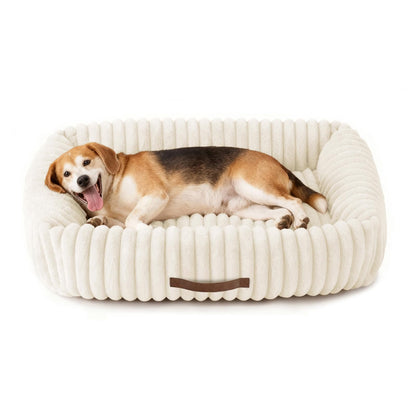 Upvilla Hundebett für grosse Hunde, waschbar, Beige, 92 × 69 cm