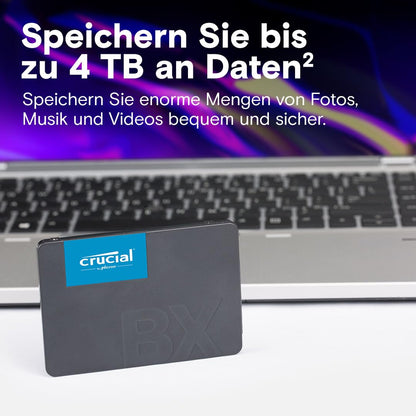 Crucial BX500 SATA SSD 2TB - Interne 2.5 Zoll für PC & Laptop