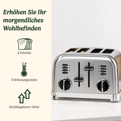 Cuisinart 4-Scheiben-Toaster mit breiten Schlitzen – Perle