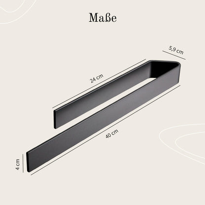 Designfabrik Hamburg Handtuchhalter ohne Bohren – Schwarz 40cm (2er Set)