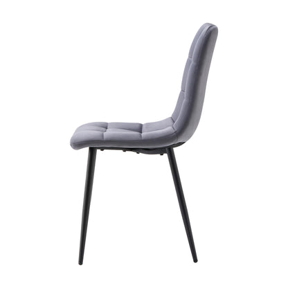 Deuline Milano Esszimmerstühle Samtbezug Grau 4er-Set