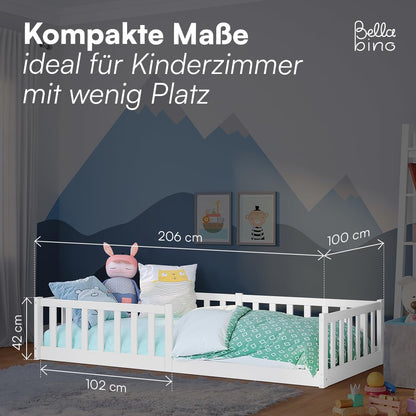 Bellabino Vere Bodenbett Montessori 90x200 cm Weiss