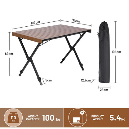 TIMBER RIDGE Campingtisch klappbar, höhenverstellbar, Aluminium