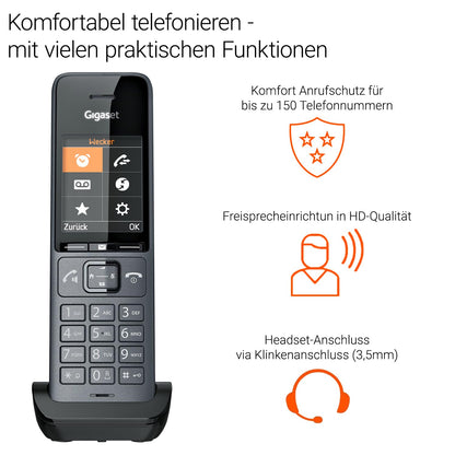Gigaset Comfort 520HX Duo DECT Telefon – Titan-Schwarz