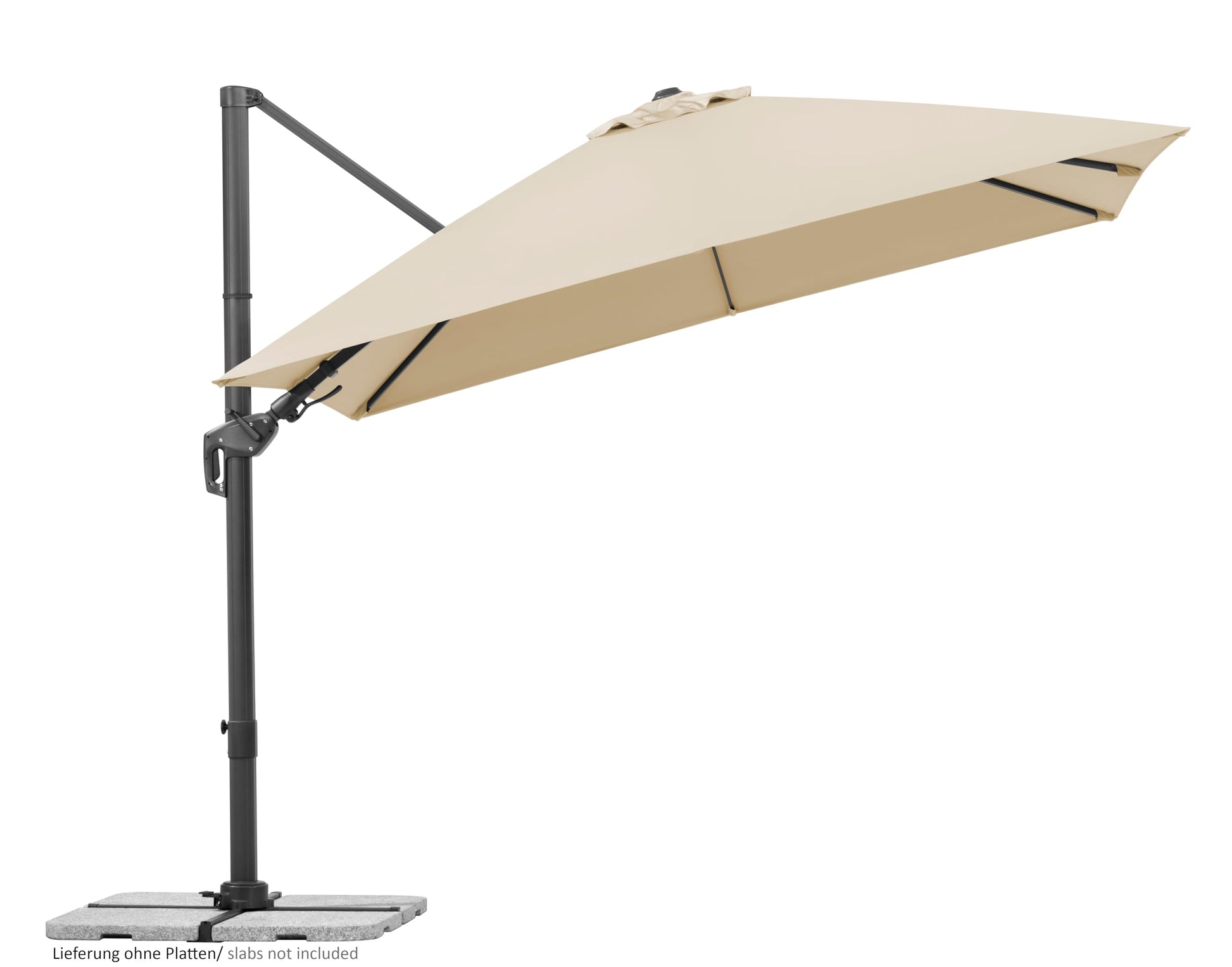 Schneider Sonnenschirm Rhodos Twist 300 x 300 cm natur mit quadratischer Polyesterbespannung