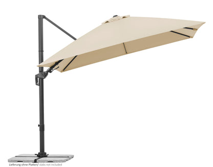 Schneider Sonnenschirm Rhodos Twist 300 x 300 cm natur mit quadratischer Polyesterbespannung