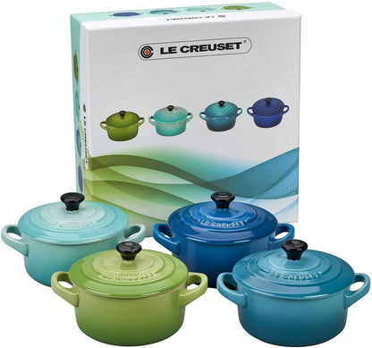Le Creuset Mini Cocottes Steinzeug 4er-Set - Meeresbrise 200 ml