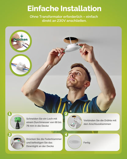 Fondiiz 20er Set LED Spots dimmbar CCT weiss IP44