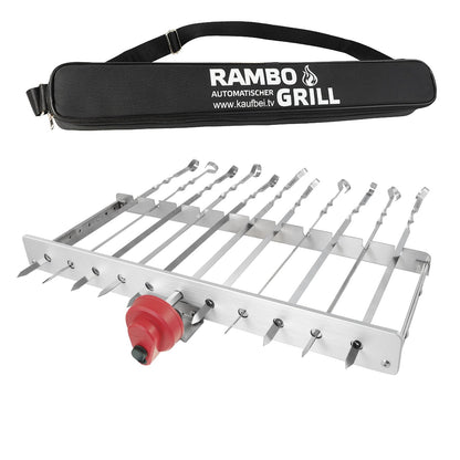 BEM Rambo Mangal Schaschlikgrill mit Motor, Powerbank und 11 Spiesse