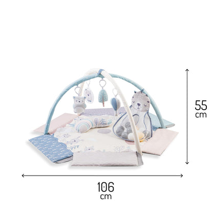 MoMi Pastel Spielbogen mit Krabbelmatte 3-in-1 und Bällchenbad