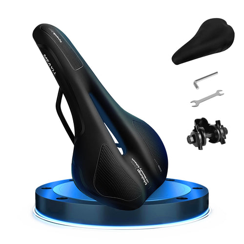 Meayll Fahrradsattel ergonomisch, Memory Foam, für MTB und Rennrad, sportliche Form mit hohlem Mittelstück