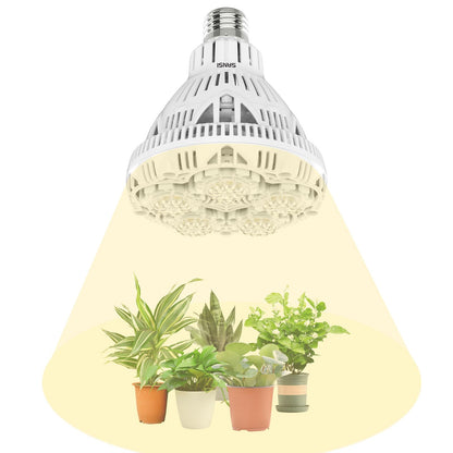 SANSI LED Pflanzenlampe E27 24W Vollspektrum für Zimmerpflanzen, weisses Leuchtmittel mit Linse