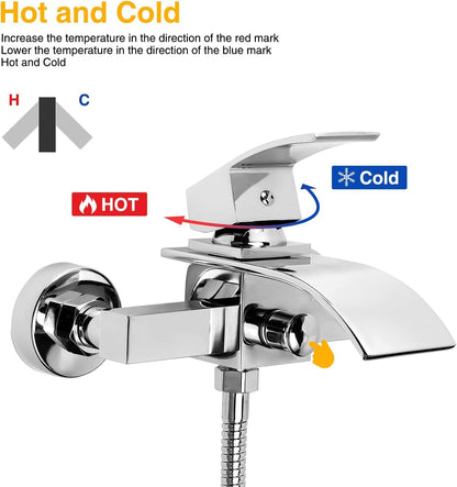 SwissBath H59 Badewannenarmatur - Chrom, Brause, Druckschalter