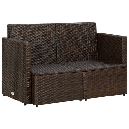 vidaXL Gartensofa 2-Sitzer – Poly Rattan Lounge Möbel