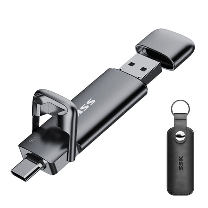 SSK SD301 Externe SSD 1TB, USB-C + USB-A 3.2 Gen2, 550 MB/s, Gehäuse aus Zinklegierung