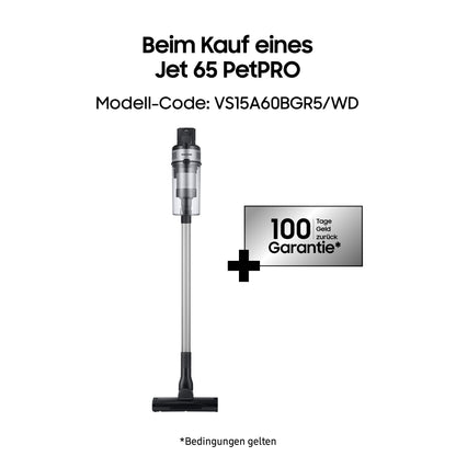 Samsung Jet 65 PetPRO Akku-Staubsauger mit Tierhaarbürste, Silber