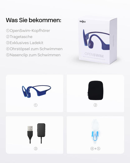 SHOKZ OpenSwim wasserdichte Sport Kopfhörer MP3-Player