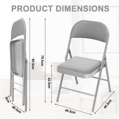 BULAGE Klappstühle 4er Set, Gartenstuhl klappbar - Grau