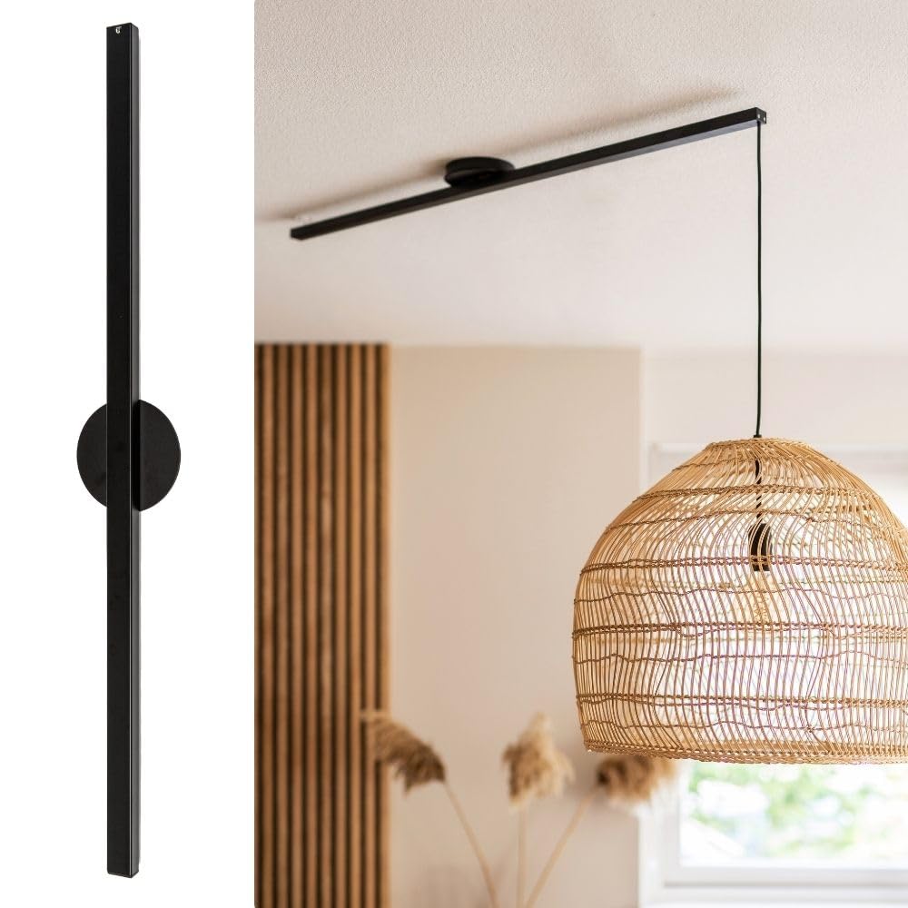 Lightswing® Single Aufhängesystem Hängelampe - Matt Schwarz 90cm. Matte schwarze 90cm Schiene zur flexiblen Positionierung einer Hängelampe.