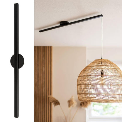 Lightswing® Single Aufhängesystem Hängelampe - Matt Schwarz 90cm. Matte schwarze 90cm Schiene zur flexiblen Positionierung einer Hängelampe.