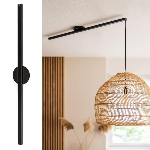 Lightswing® Single Aufhängesystem Hängelampe - Matt Schwarz 90cm. Matte schwarze 90cm Schiene zur flexiblen Positionierung einer Hängelampe.